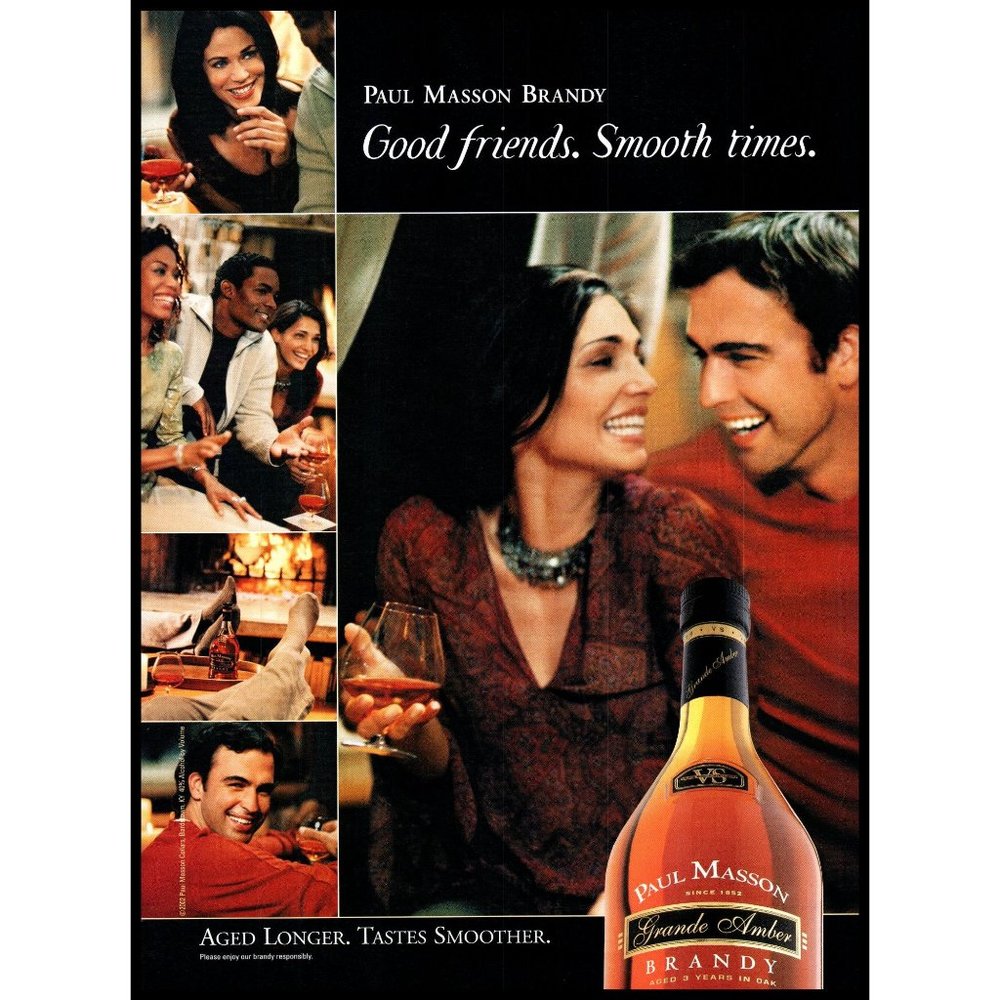 2003 Paul Masson Grande Amber Brandy Vintage Print Ad Dinner Fireplace Wall Art
